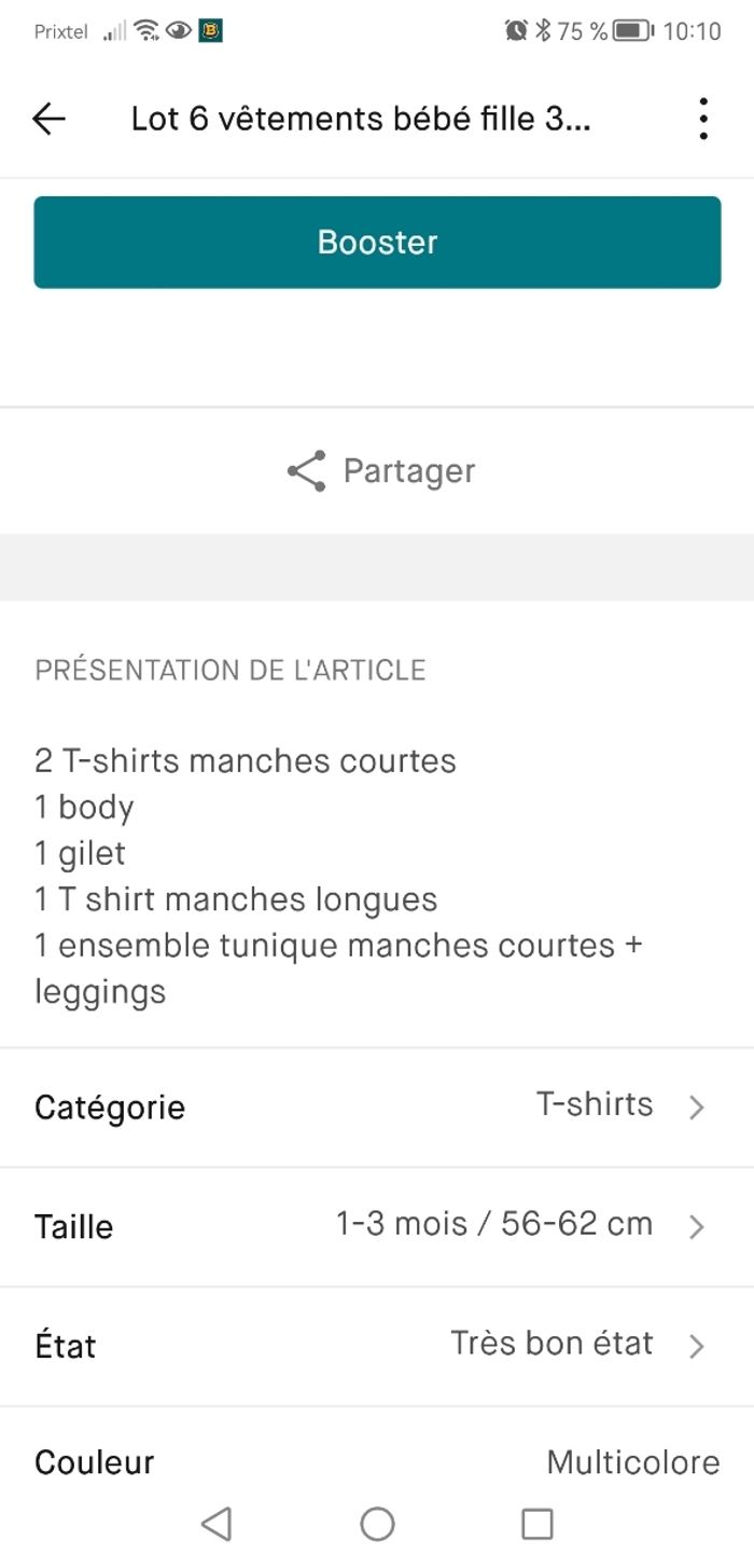 Lot 6 vêtements bébé fille taille 3 mois - photo numéro 5