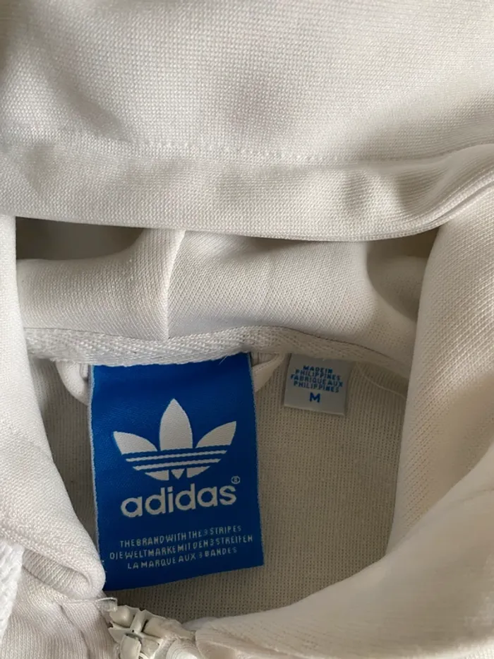 Veste Adidas Originals vintage blanche à capuche Taille M Bon état - photo numéro 4