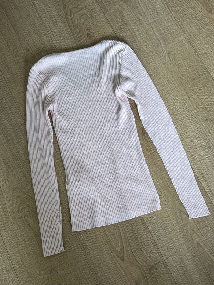 Pull rose clair à manches longues Morgan taille XS TBE - photo numéro 8