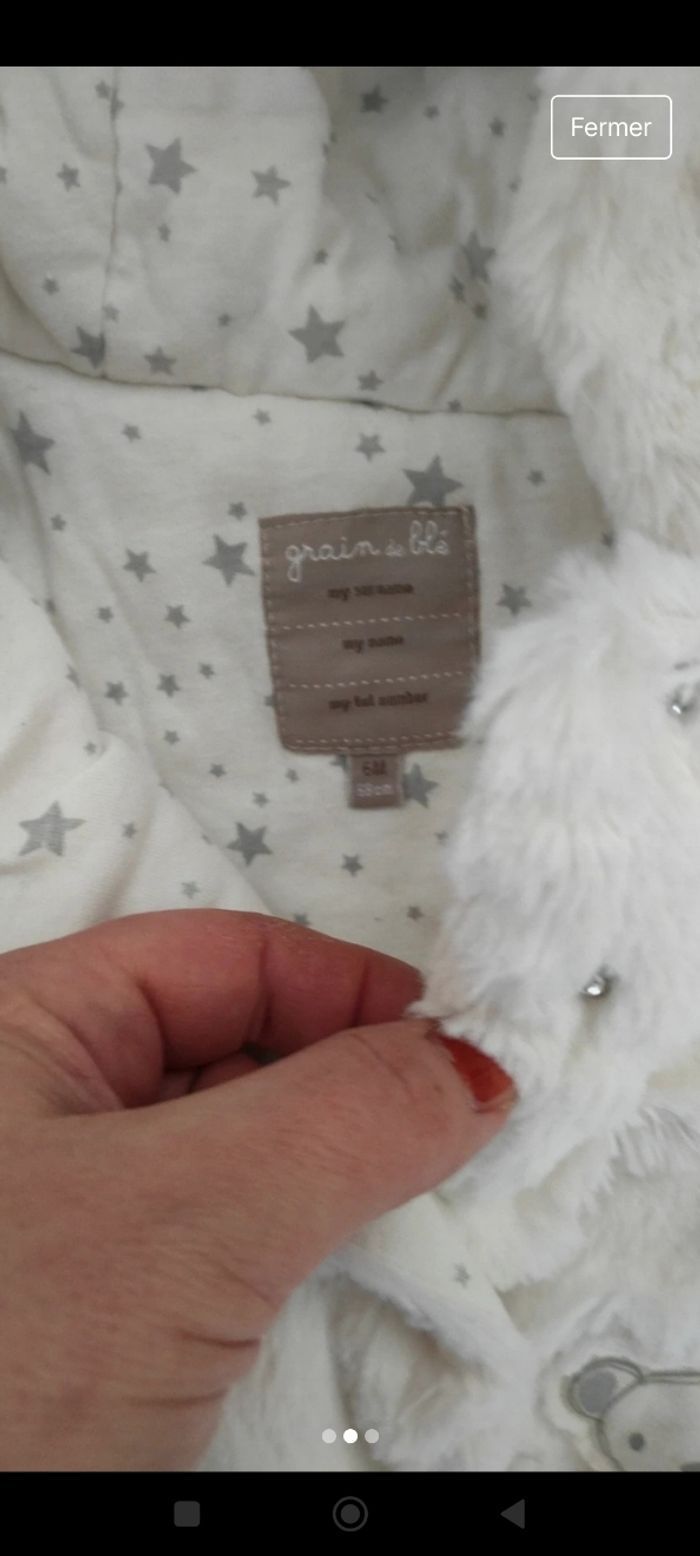 Veste chaude ou manteau à capuche Grain de Blé 6 mois - photo numéro 2