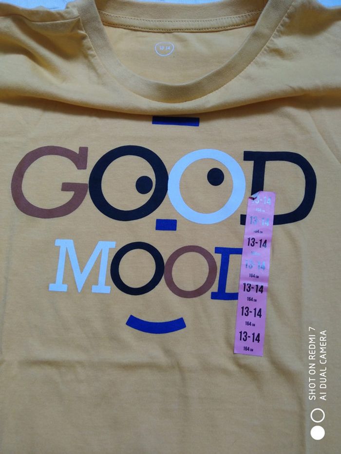 T shirt manches courte moutarde neuf 13 14 ans - photo numéro 2