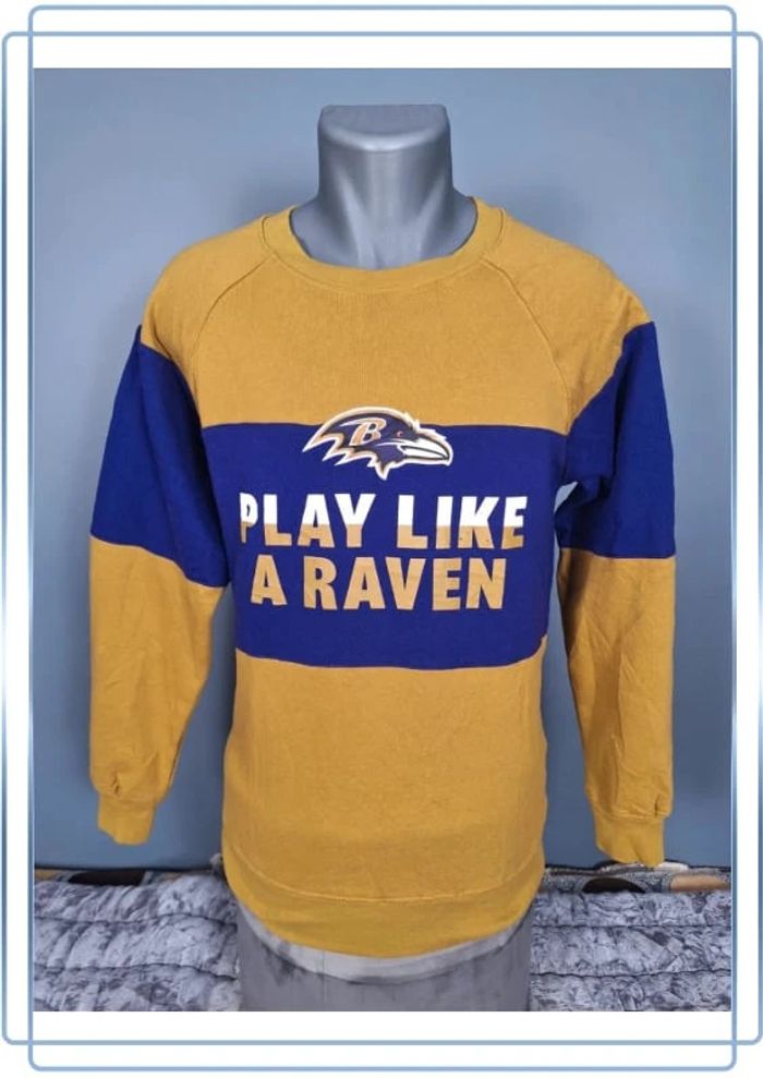 Sweat col rond / crewneck miller lite homme violet et moutarde / taille M (297)