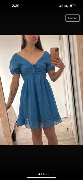 Robe bleue mousseline 