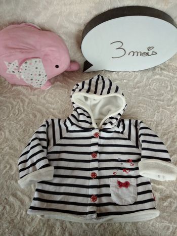 Veste gilet manteau à capuche Fille 3 mois Poisson étoile Terre de marins