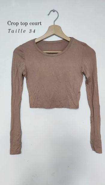 Crop top manches longues femme taille 34