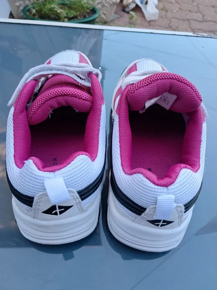 Jolies baskets 👟 blanc et rose fushia, scratch - T31 - Athlitech - photo numéro 4