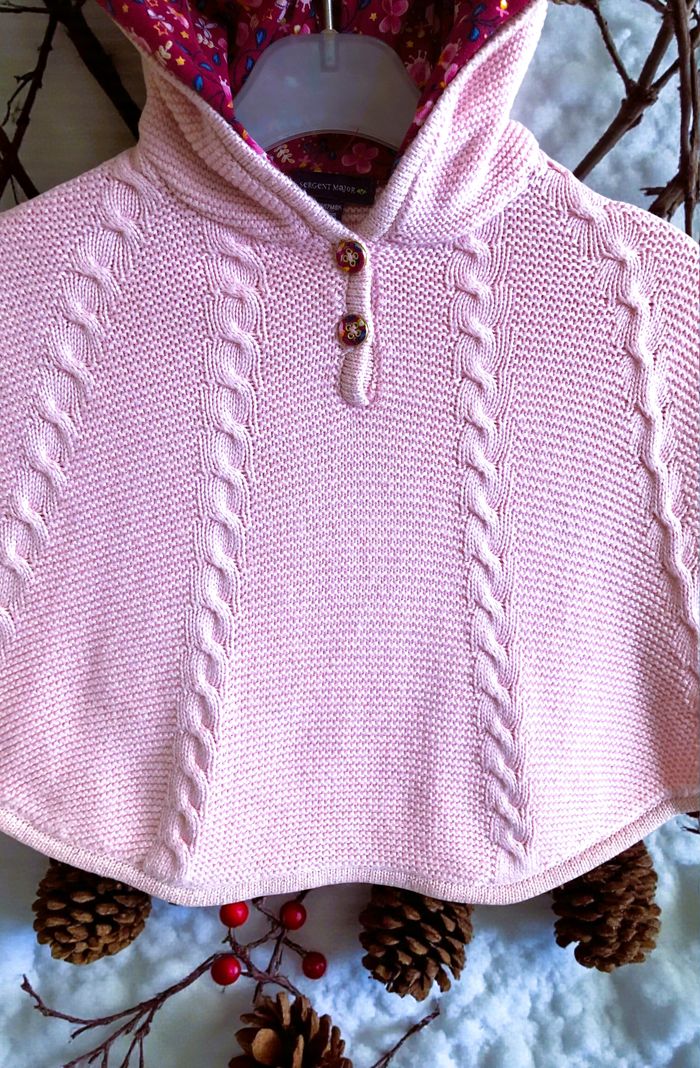 SERGENT MAJOR - CAPE PONCHO BÉBÉ FILLE DÉTAILS TORSADES & PETITES OREILLES 9/12M - photo numéro 5