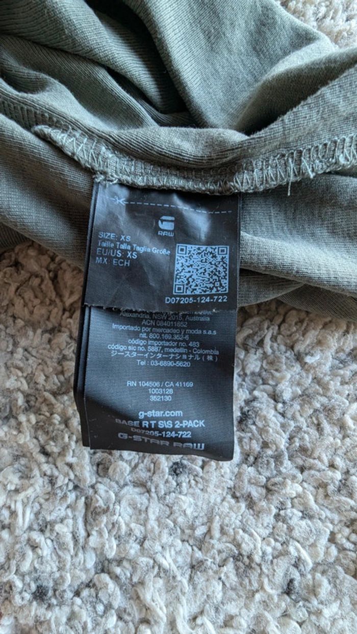 T-shirt Gstar raw taille XS homme vert - photo numéro 5