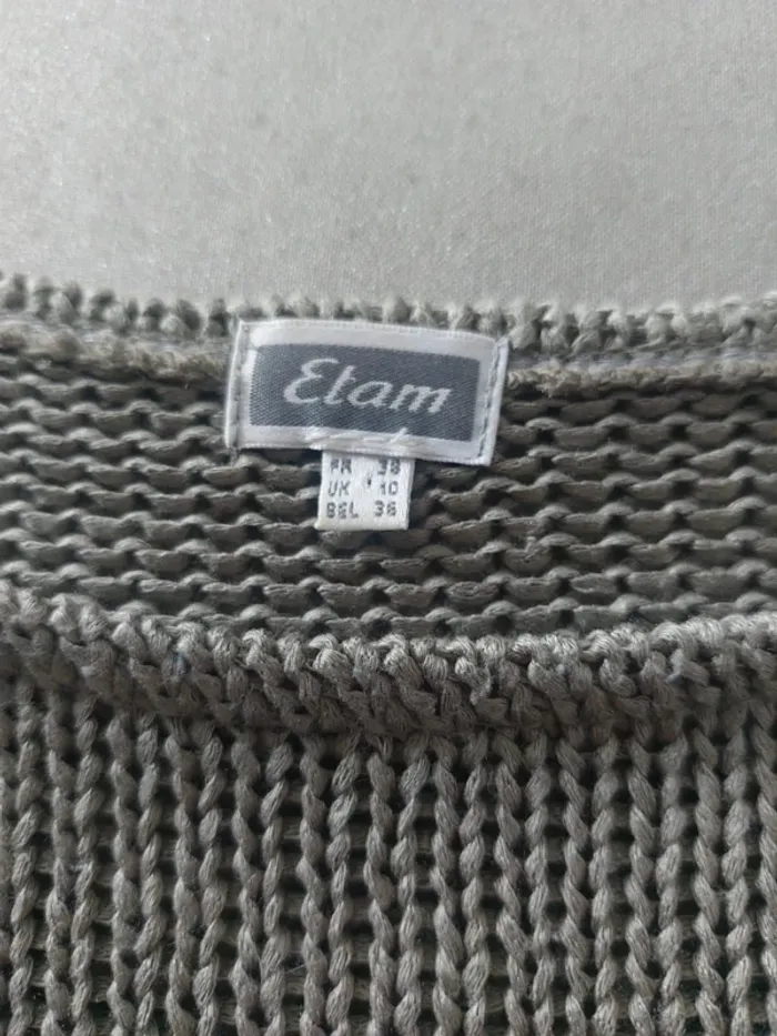 Pull en maille kaki Taille 38 - photo numéro 5