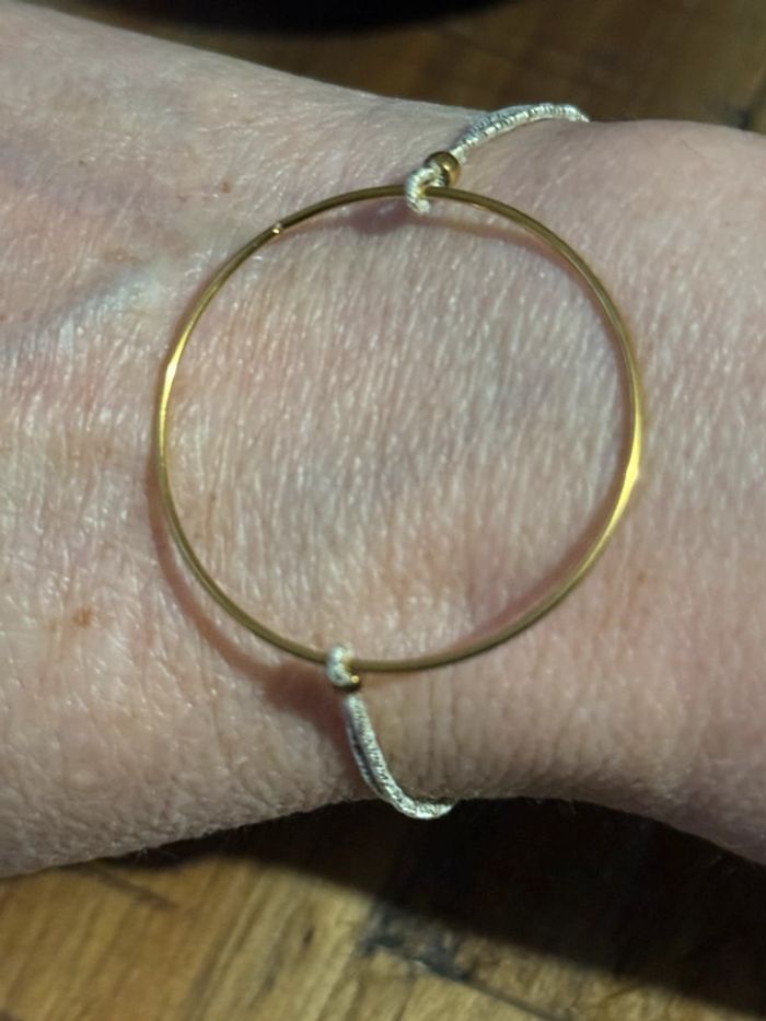 Bracelet cordon doré cercle fin xl acier inoxydable or habaha Paris - photo numéro 2