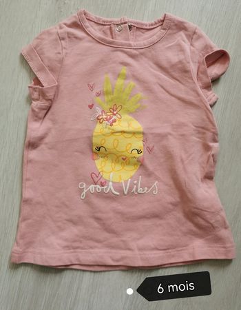 T-shirt manche courte fille 6 mois