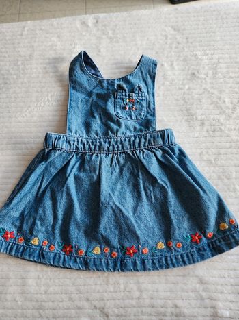 Robe jean brodé fleur