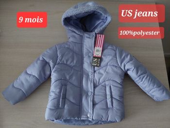 Blouson lilas neuf fille 9 mois