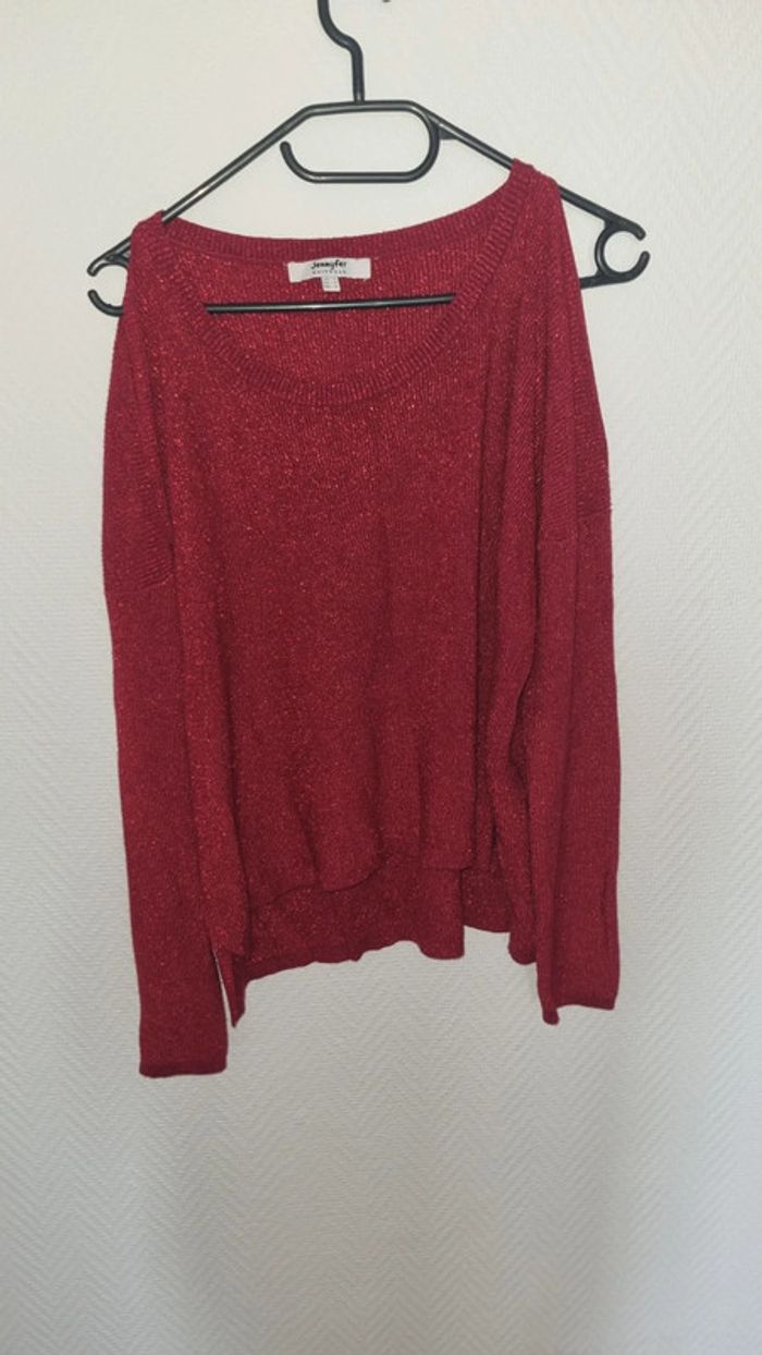 Pull paillette epaule dénudée - photo numéro 4