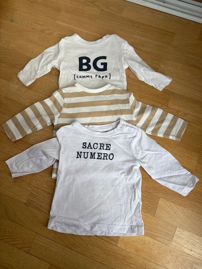 Lot de 3 t-shirts manches longues