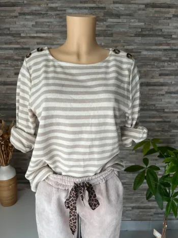 Marinière écru beige légère