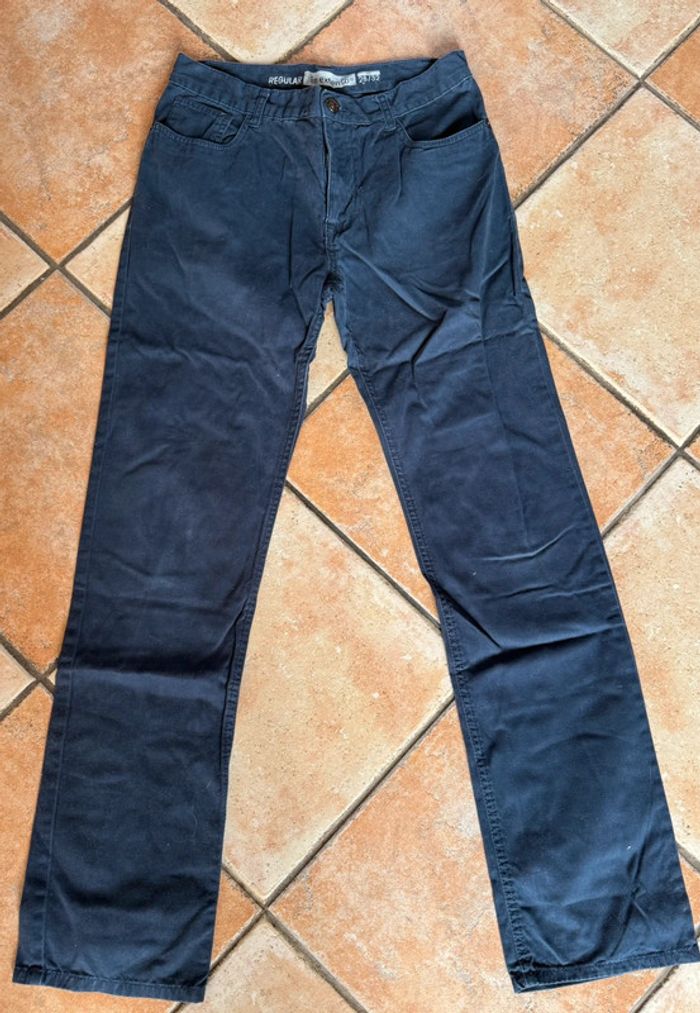 Pantalon bleu marine regular in extenso taille 38