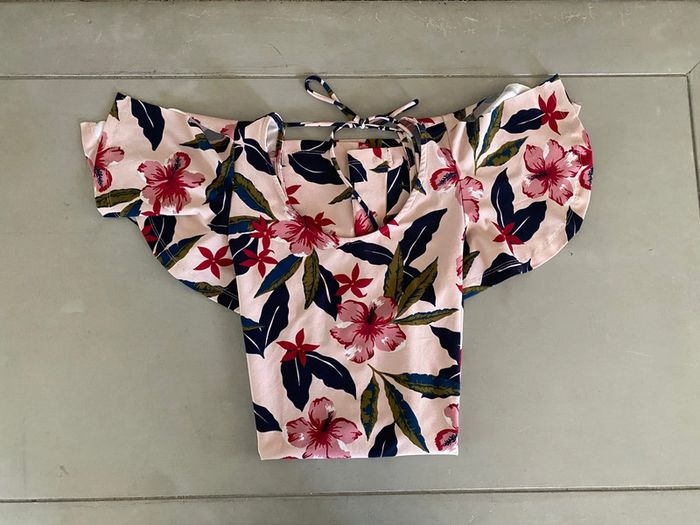 Robe d'été Mango rose à fleurs marine taille XS - photo numéro 18