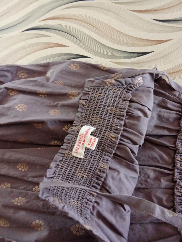 Combishort marron motif raisin doré DPAM 8 ans - photo numéro 5
