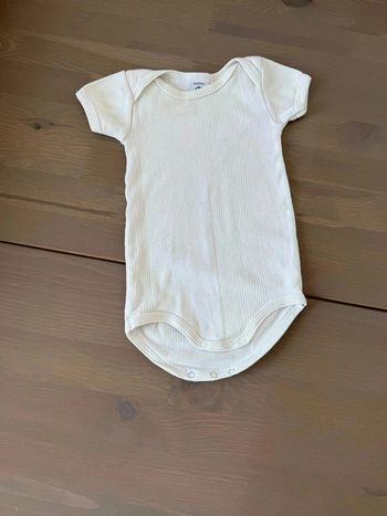 Body manches courtes Petit Bateau - Côtelé Blanc - 6 mois (67 cm)