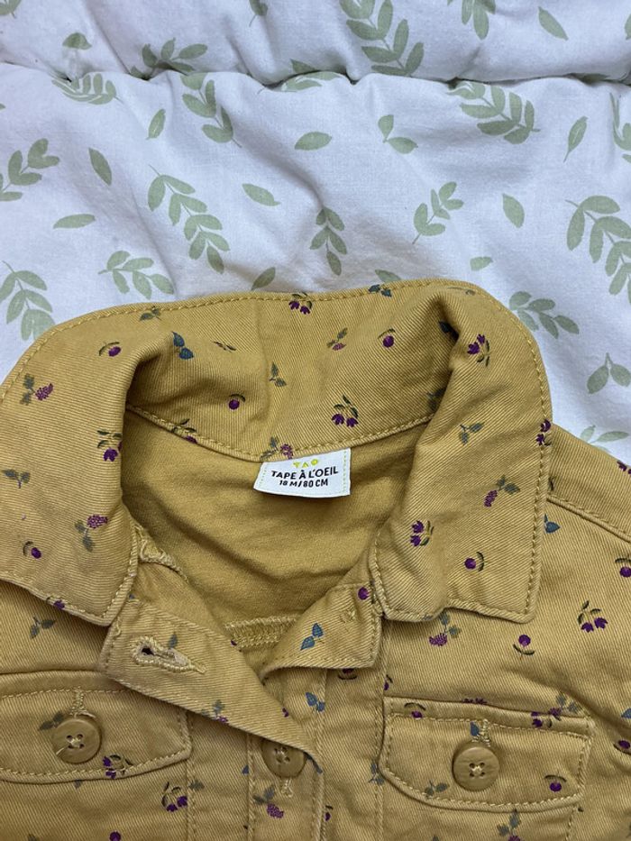veste en jean moutarde à motifs tape à l'oeil 18 mois - photo numéro 6