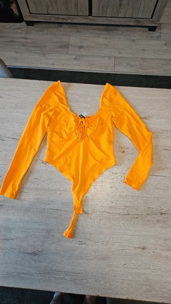 Body à manches longues orange, élastique, H&M Divided, M