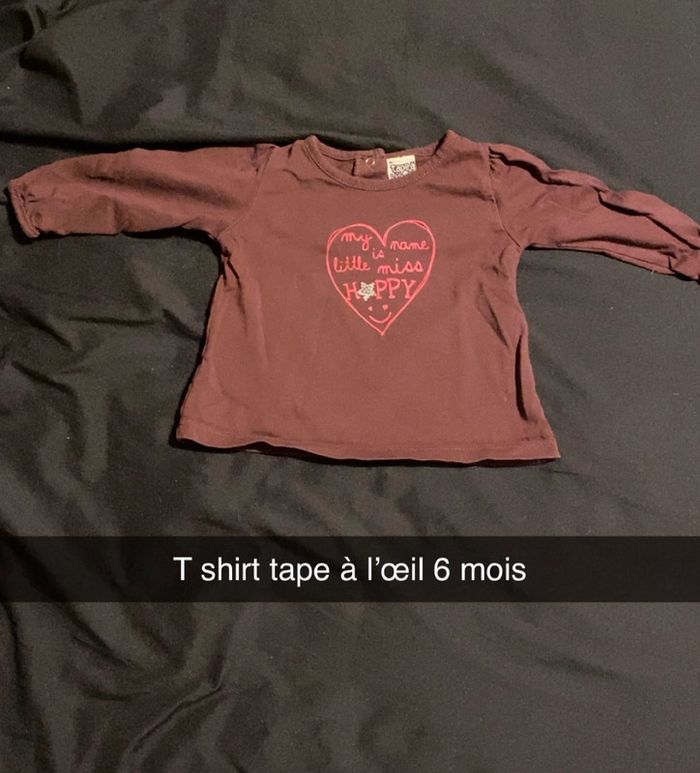 T shirt manche longue tape à l’œil 6 mois