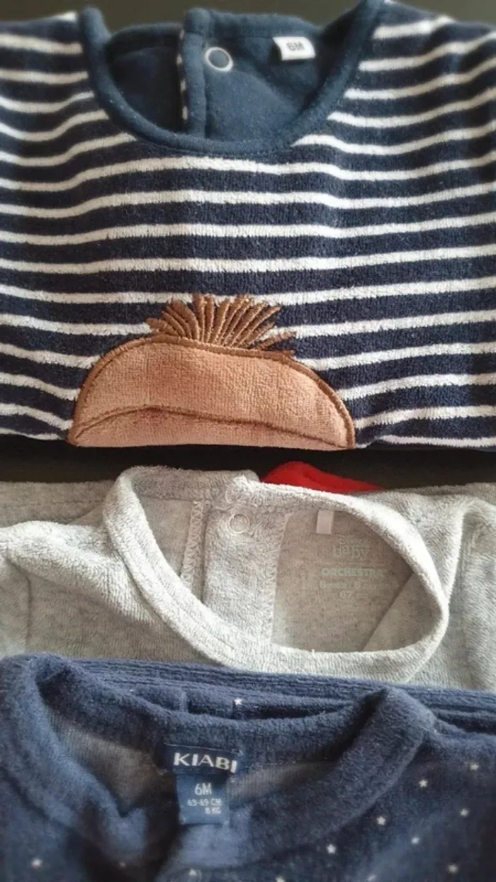 Lot de 3 pyjamas 2 pièces hiver 6 mois - photo numéro 5