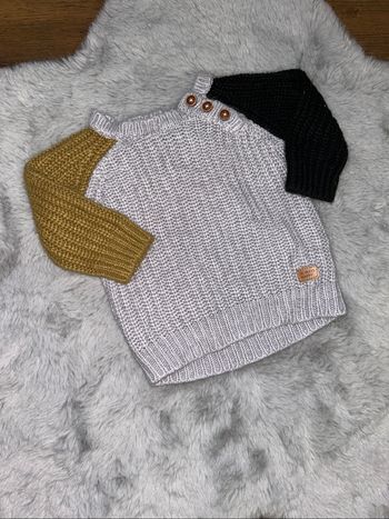 Petit pull tricolore - 6 mois