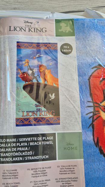 Drap de plage roi lion 70x140cm 