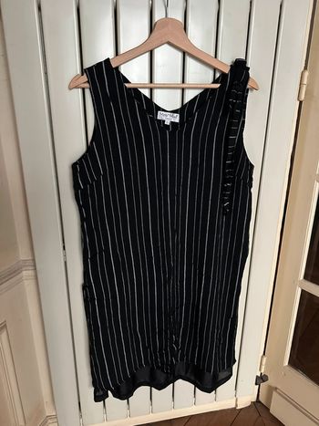 Robe vintage a noeud rayee noir et blanc L mimi-mua