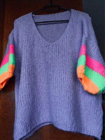 Pull maille lilas Made in Italy taille unique