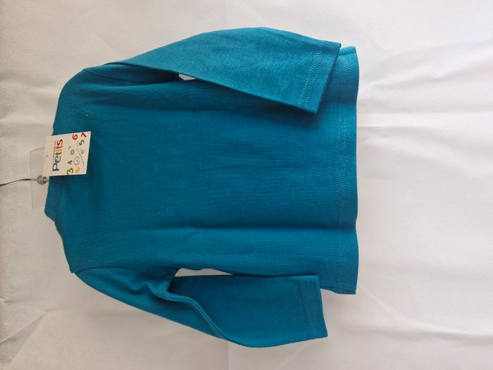 T-shirt manches longues 2 ans La Compagnie des Petits Bleu Chevalier armure épée bouclier - photo numéro 5