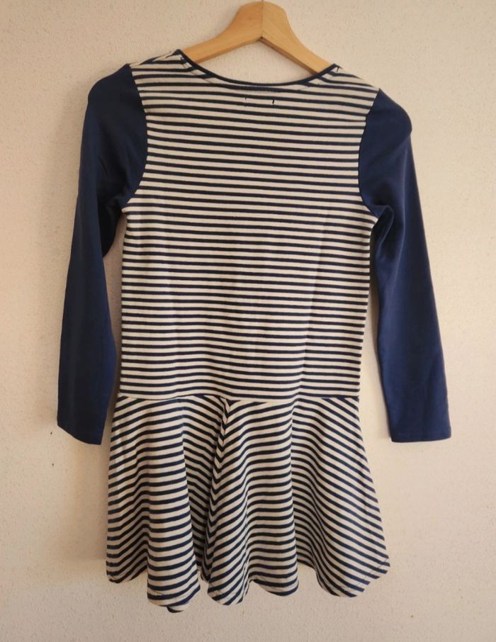 Robe fille 10 ans – DPAM – rayée bleu et blanc – manches longues - photo numéro 5
