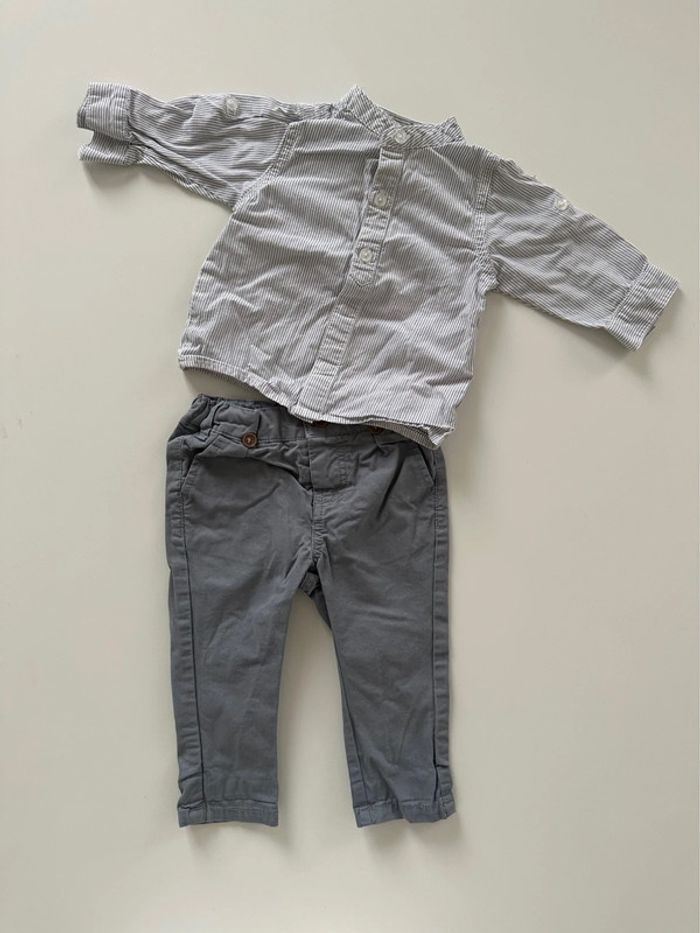 Ensemble habillé chemise et pantalon - 3 mois - Vertbaudet - photo numéro 2