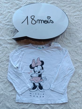 Tee shirt chemise manches longues Fille 18 mois Minnie mouse Disney Baby