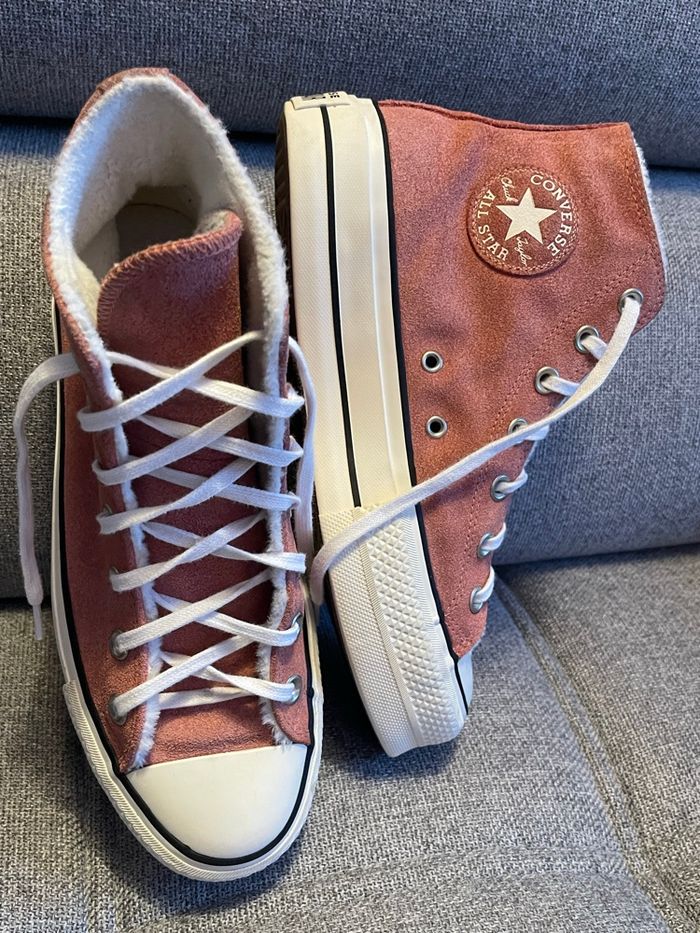 Converse plate-forme hiver / cuir suédé / 39,5 - photo numéro 3