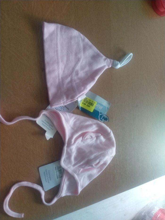 Lot de 2 bonnets rose