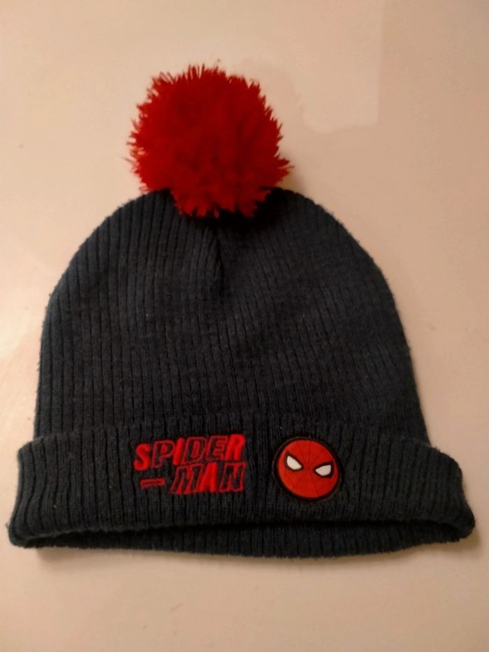 Bonnet Hiver Enfant SPIDERMAN Noir - Chaud Et Doux, Taille Unique