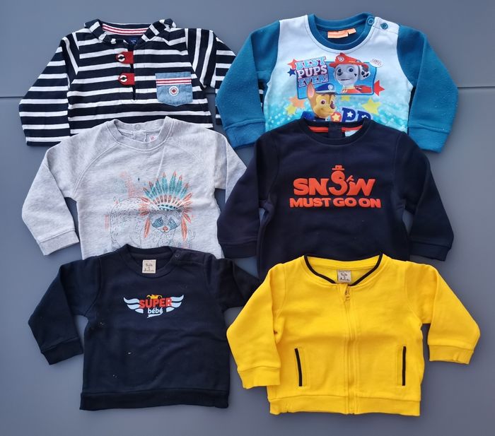 Lot de 6 sweats 12 mois garçon