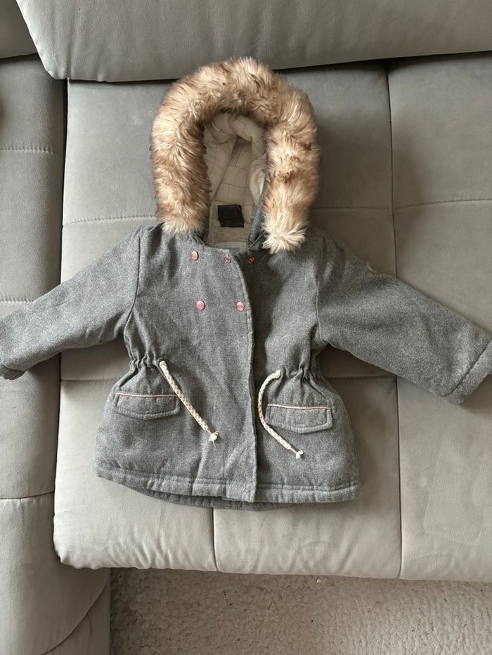 Manteau avec capuche fourrure OBAIBI 12 mois