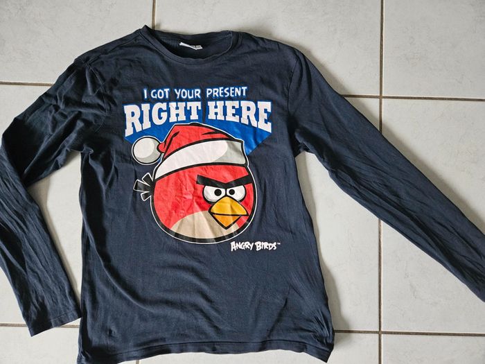 T-shirt ml garçon Angry Birds 14 ans CHEV - photo numéro 2