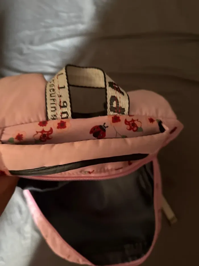 Cartable rose fleuri - photo numéro 5
