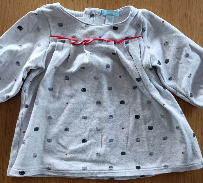 Robe Blouse hiver Obaïbi 9 mois gris clair - photo numéro 3