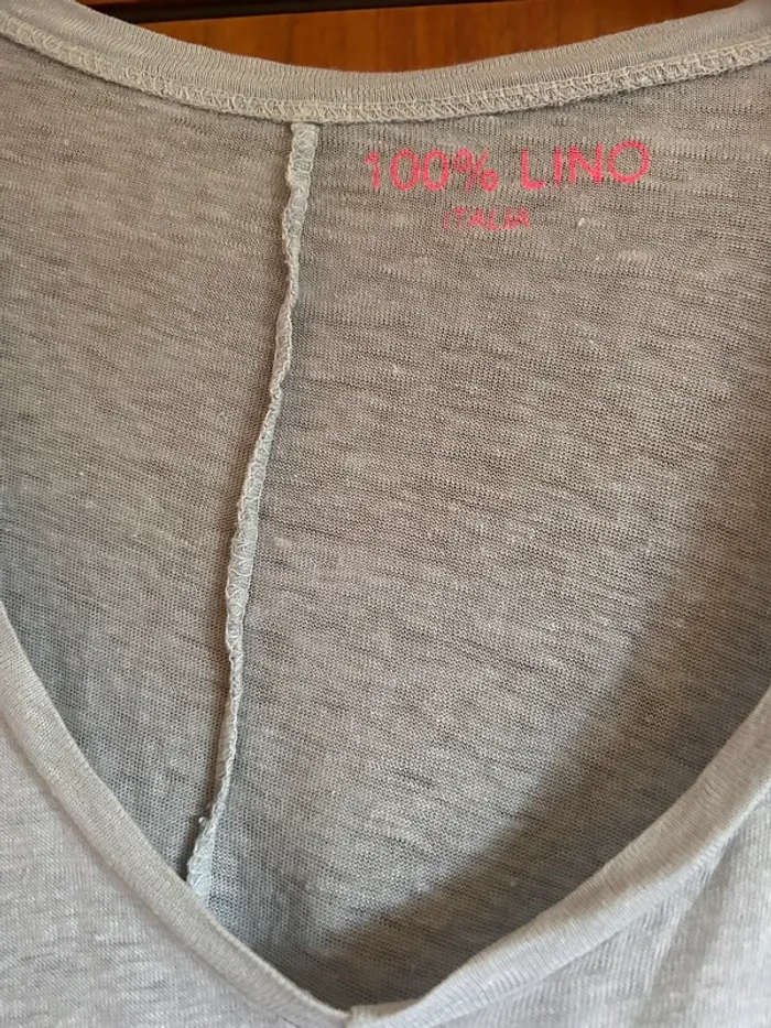 T-shirt gris col v Made in Italy - photo numéro 2