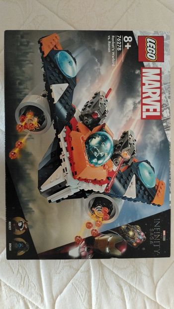 Lego Marvel 76278Bonjour je mets en vente le lego Marvel 76278.
Rocket's Warbird vs. Ronan