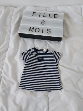 Tee-shirt manche courte fille 6 mois