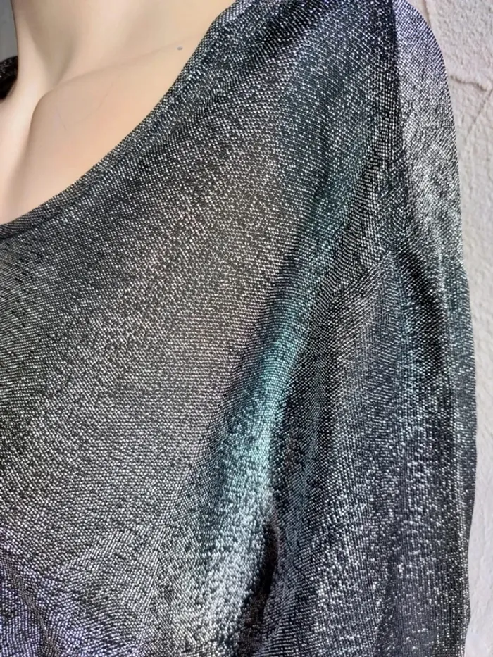 Top court à paillettes gris Taulle 48 - photo numéro 3