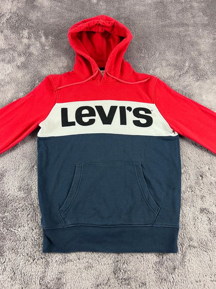 Sweat à Capuche Levi’s 100% coton Rouge, Blanc et Bleu Marine Taille S - photo numéro 6