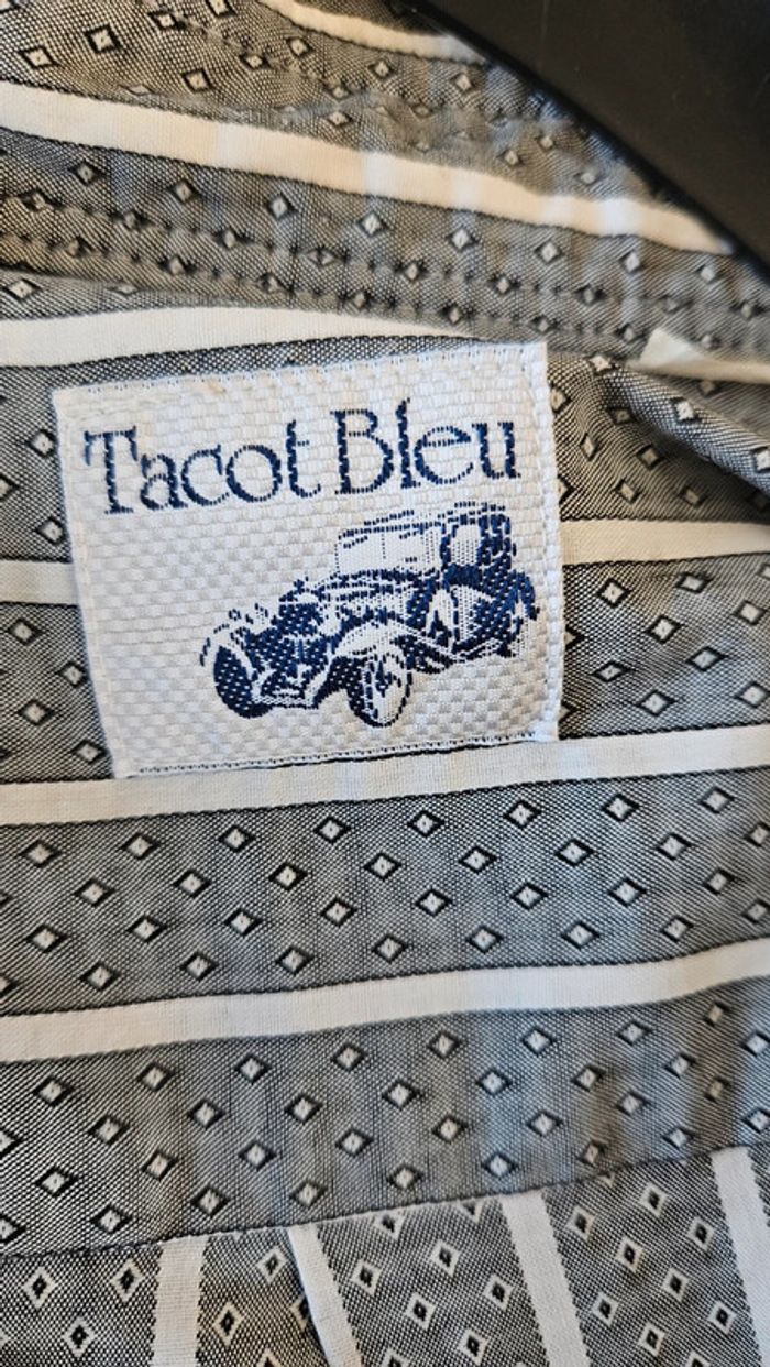 Chemise à manches longues pour homme grise à dessin blanc, Tacot Bleu, XL - photo numéro 6